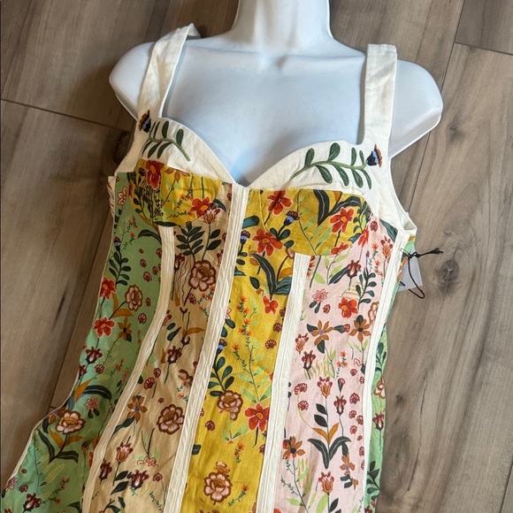 NWT Christian Lacroix patchwork panels corset bust embroidered milkmaid linen 8 - Picture 14 of 14